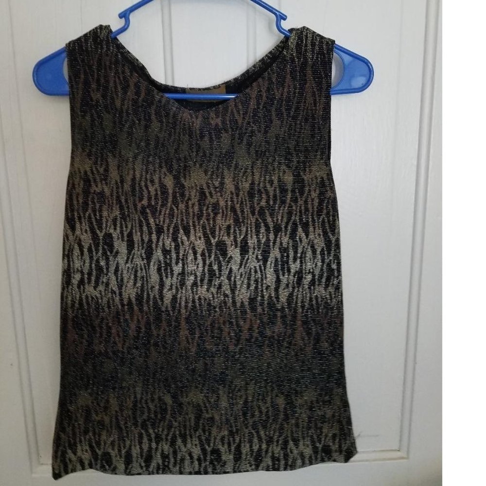 NEW Coin Top Blouse Tank Dressy Size Med Women's Classy